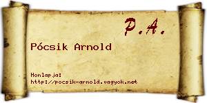 Pócsik Arnold névjegykártya